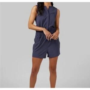 32 Degrees Black Lightweight Cinch Waist Sleevless Romper with Pockets Size L